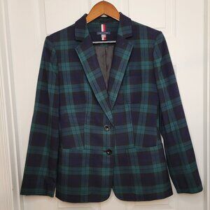 Tommy Hilfiger Plaid Blazer Sz 10 Boss Lady Vibe